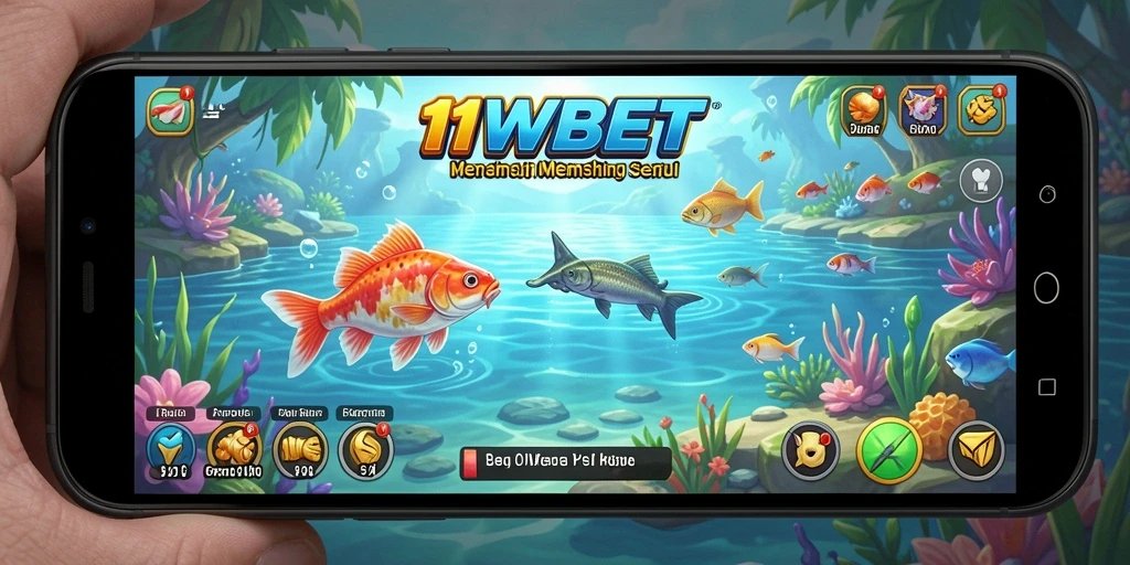 Tampilan gameplay 11WBET yang menampilkan keseruan memancing ikan.