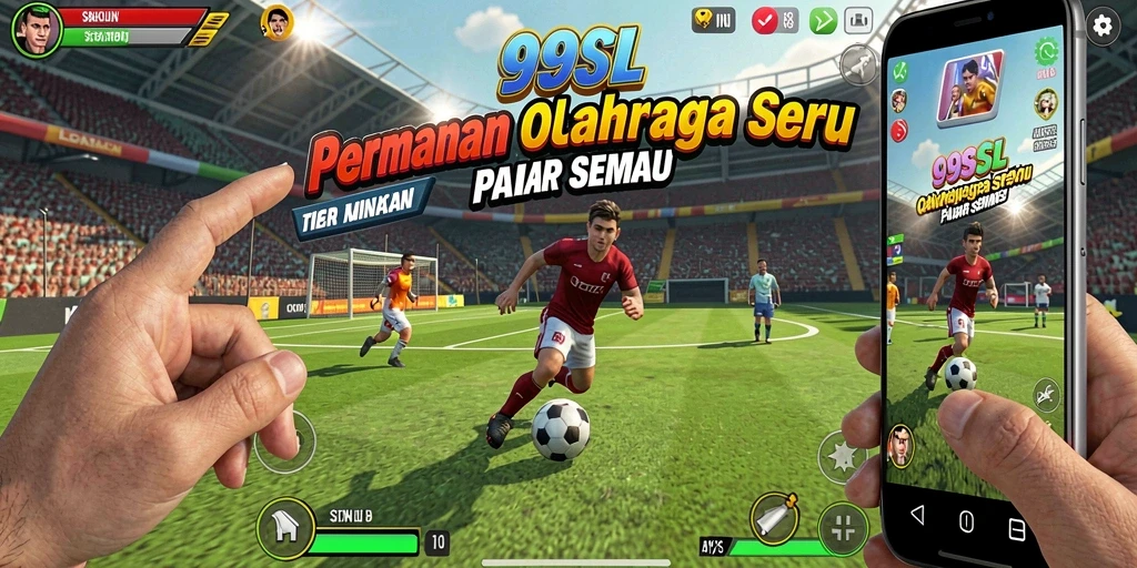 Screenshot dari gameplay 99SL yang menunjukkan aksi olahraga yang dinamis.