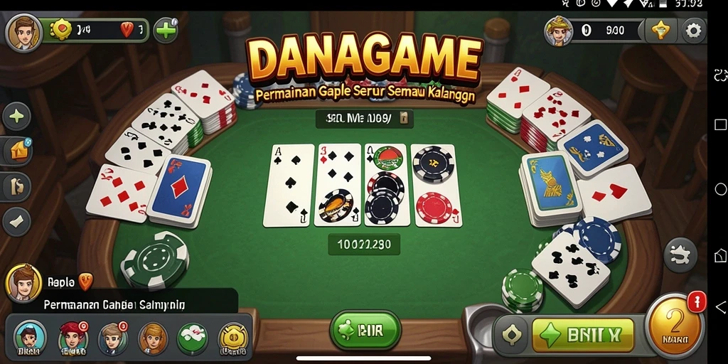 Tampilan gameplay seru permainan gaple di DANAGAME.