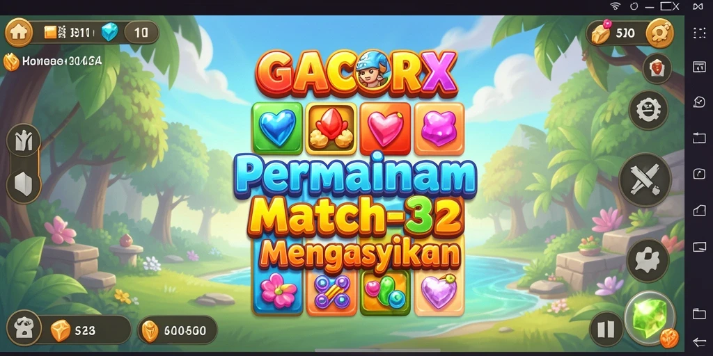 Tampilan gameplay seru GACORX dengan elemen Match-3 yang menarik.