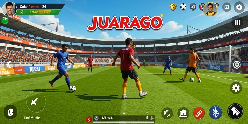 Screenshot JUARAGO menunjukkan momen seru dalam permainan olahraga.