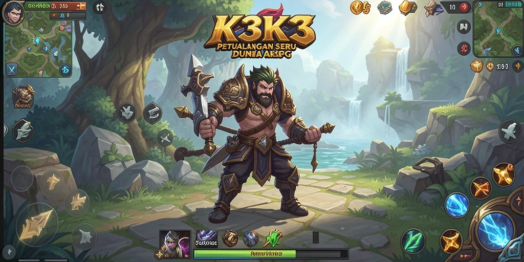 Screenshot utama K3K3 menampilkan pertarungan seru dalam dunia ARPG.