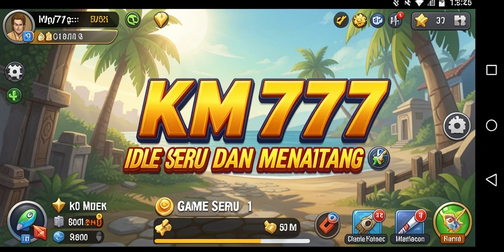 Screenshot menunjukkan gameplay santai dan menarik di KM777.