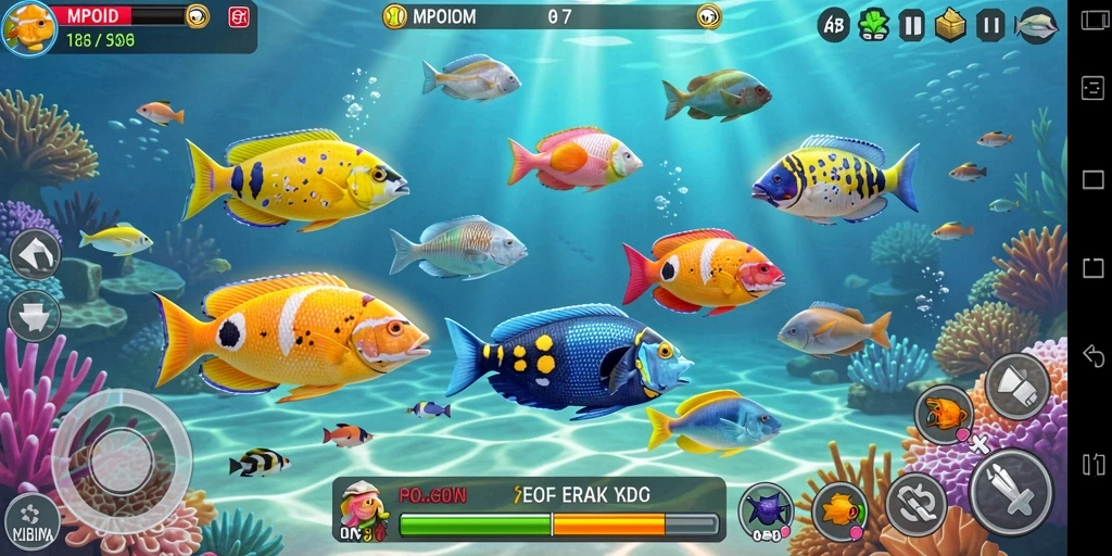 Screenshot menampilkan aksi menangkap ikan dalam MPOID.