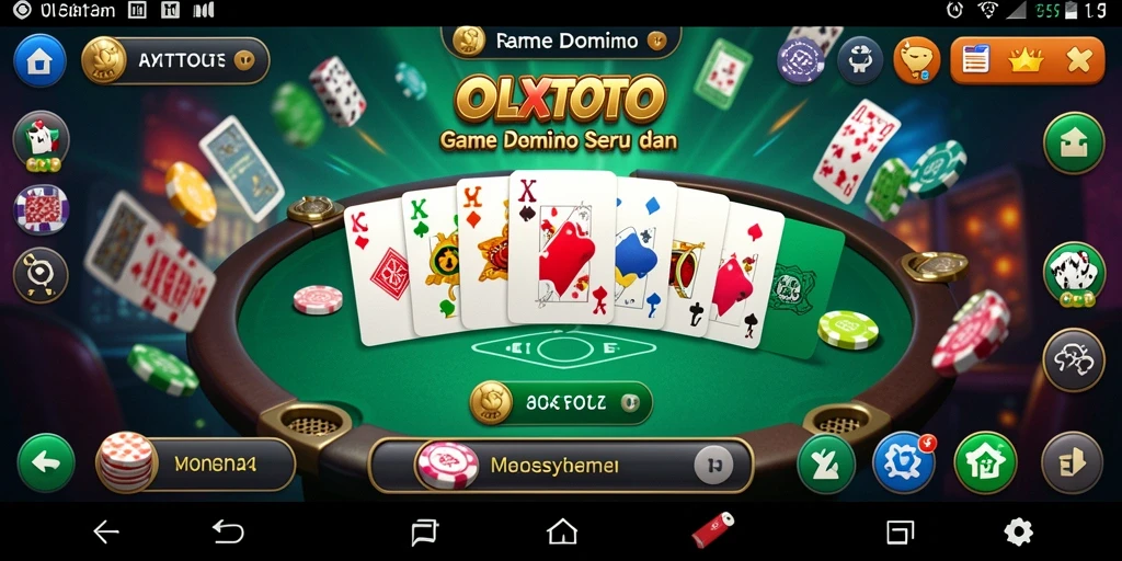 Screenshot utama OLXTOTO menampilkan aksi seru dalam permainan Domino.