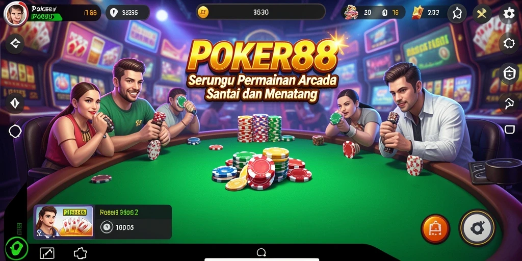 Tampilan menarik dari gameplay POKER88 yang memukau.