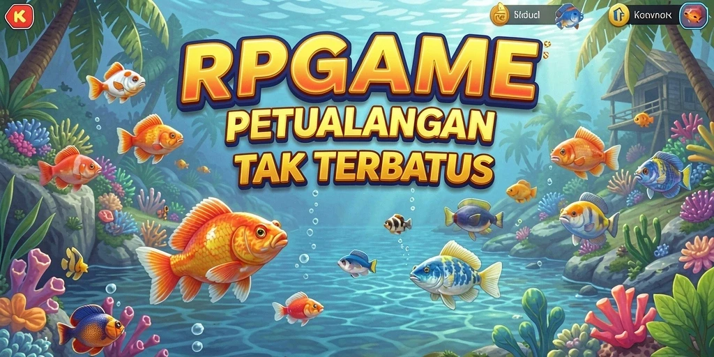 Tampilan gameplay RPGAME dengan aksi memancing yang dinamis.