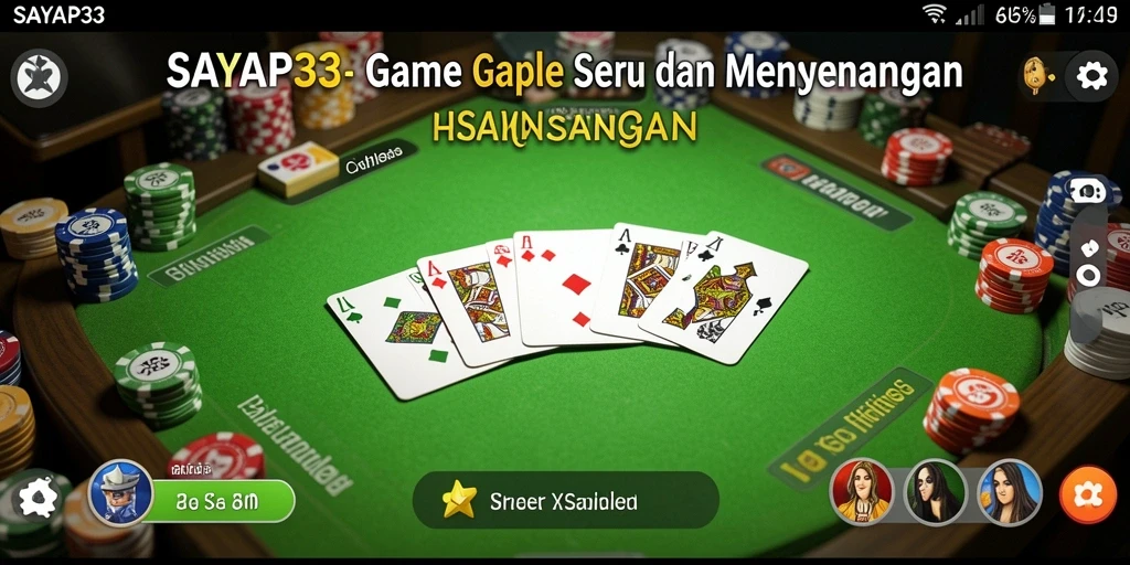 Tampilan permainan Gaple yang seru di SAYAP33.