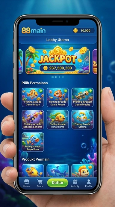 Tampilan antarmuka pengguna 88main yang responsif.